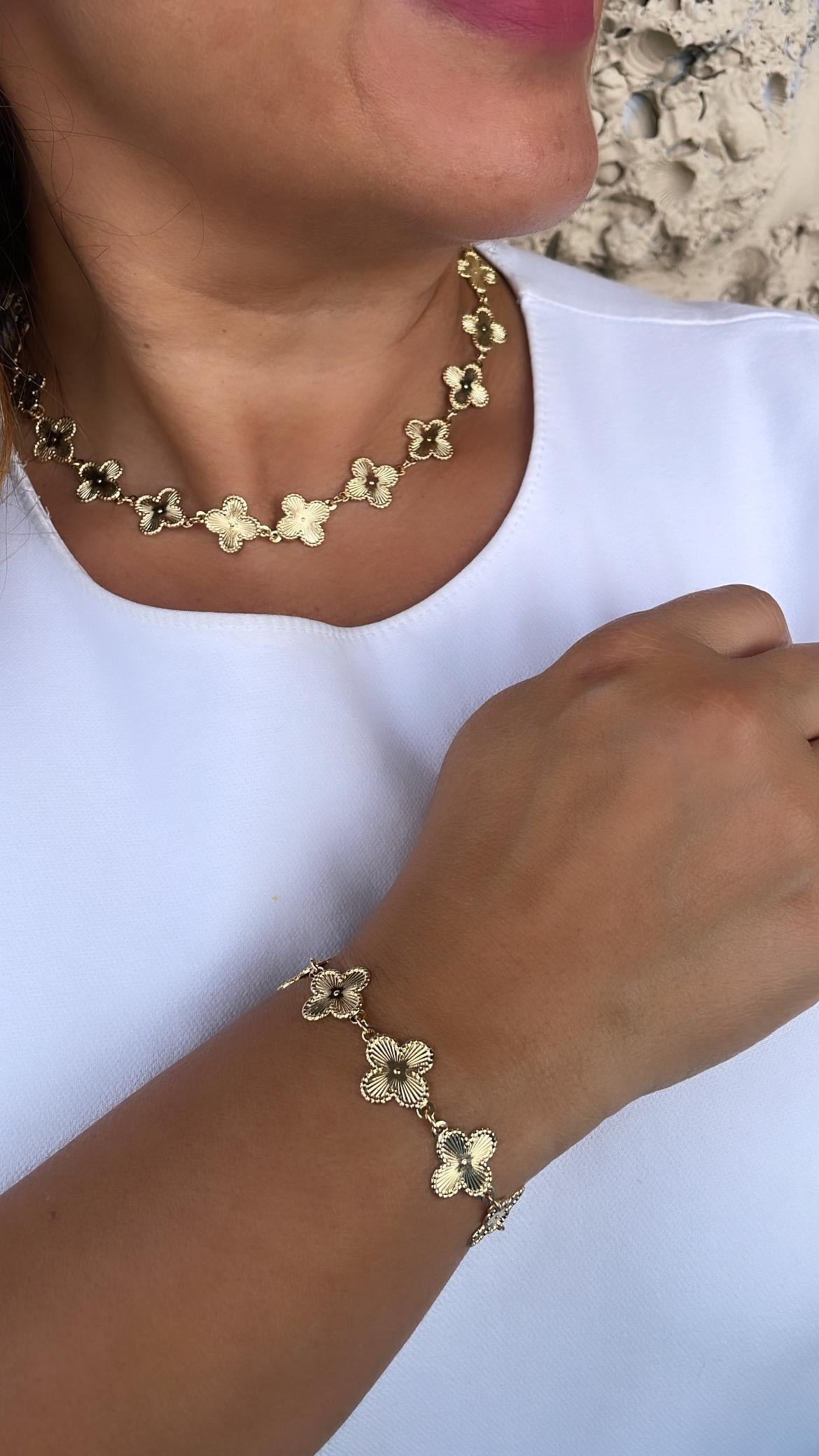 18k Gold Filled Sunburst Flower Charm Link Bracelet