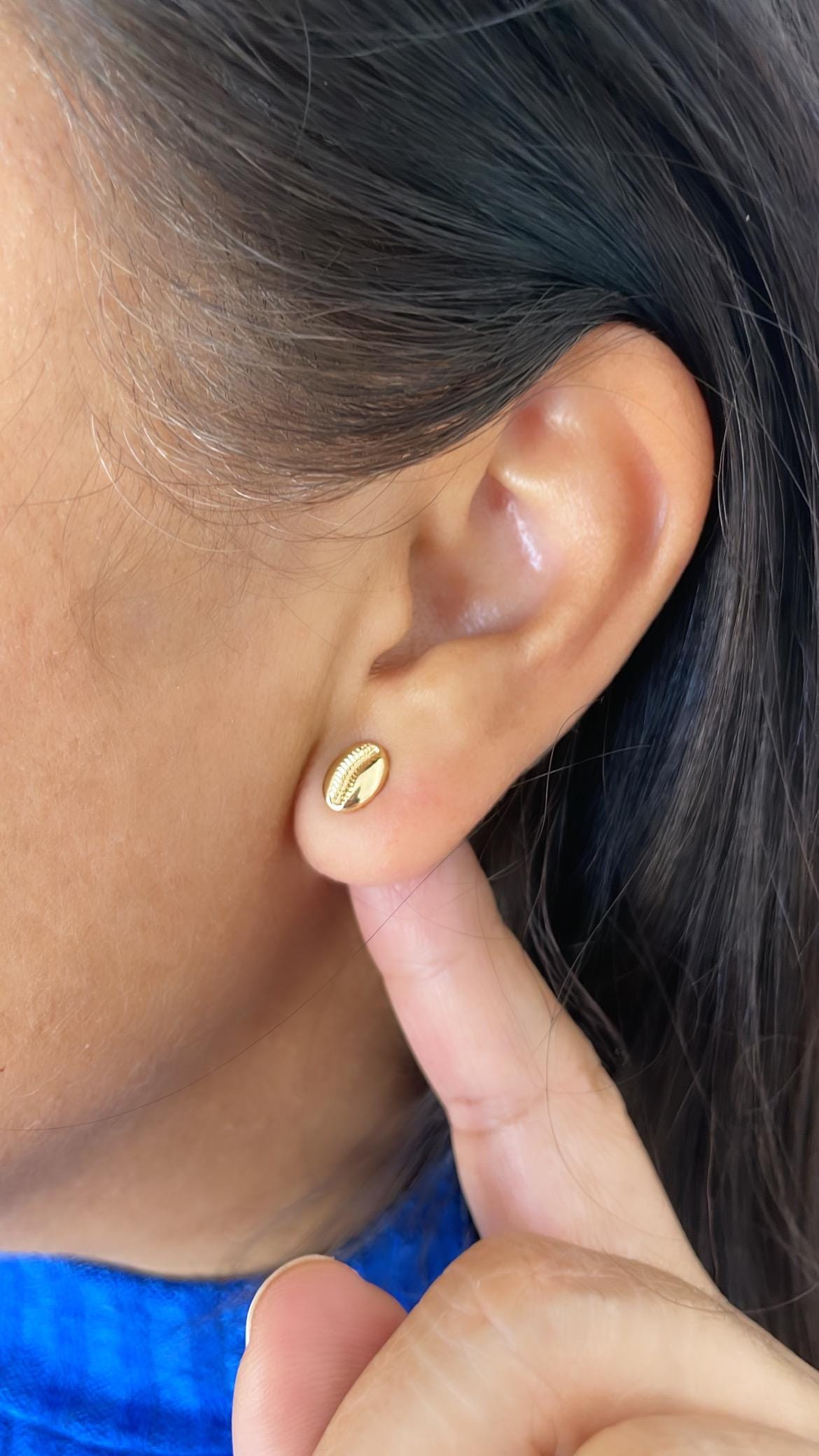 Products 18k Gold Filled Plain Conch Stud Earring