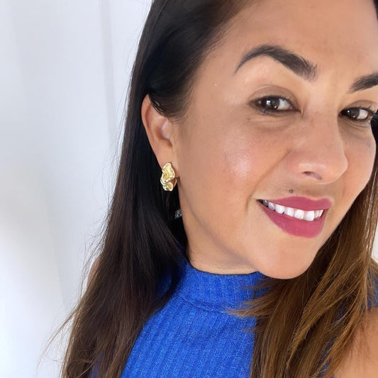 18k Gold Filled, Melted Chunky Crinkle Hoop Earrings