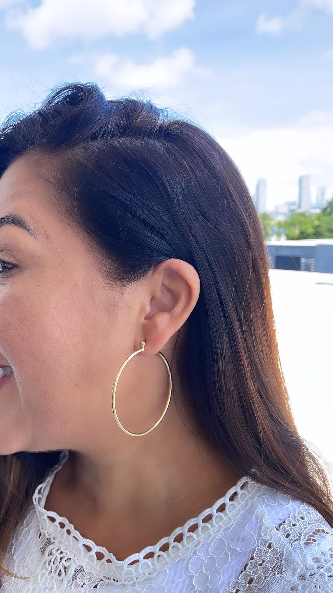 18k Gold Filled Ultra Thin Hoop Earrings: 2mm Thickness