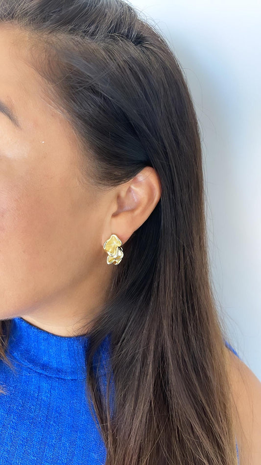 18k Gold Filled, Melted Chunky Crinkle Hoop Earrings