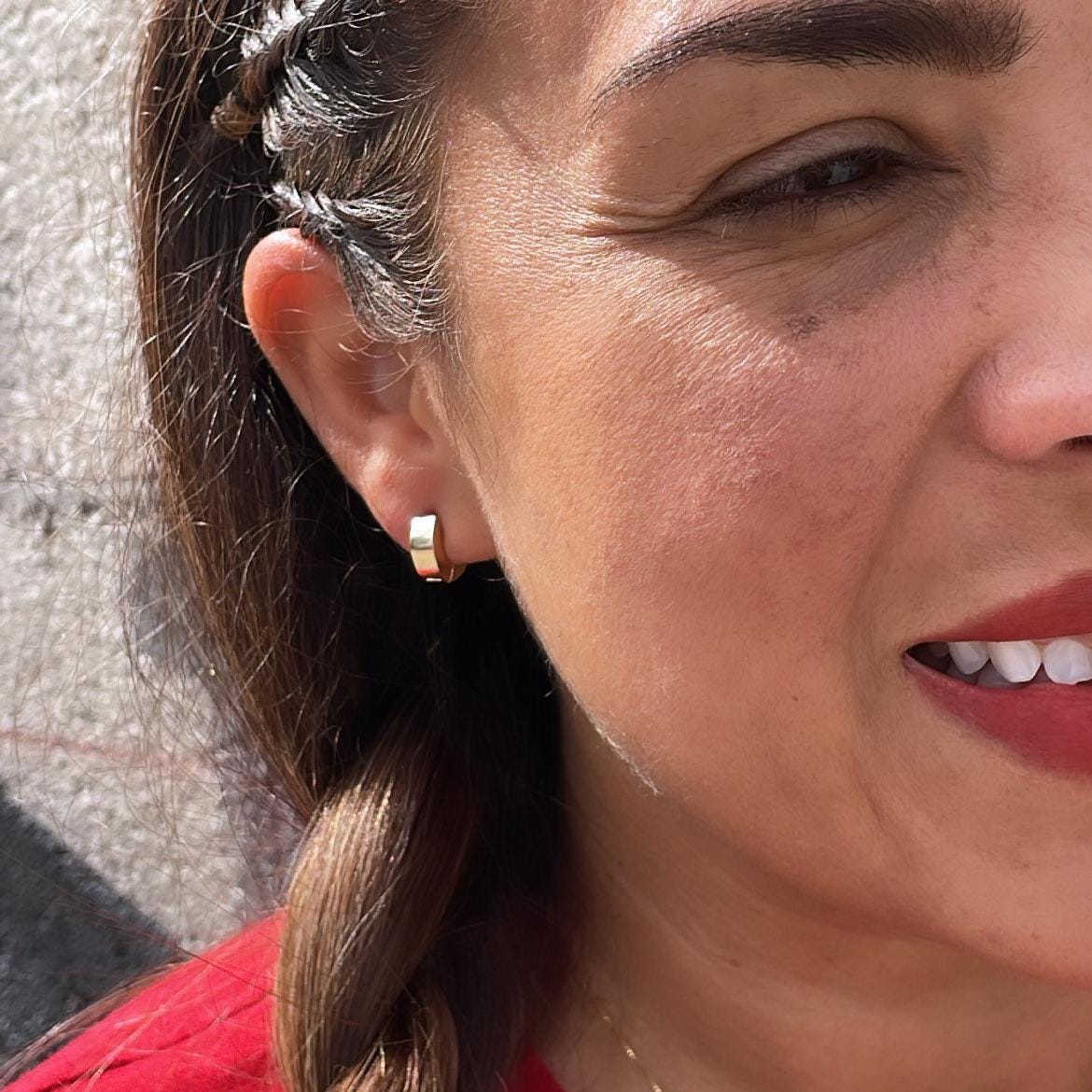 18k Gold Filled Mini Chunky Huggie Hoop Earrings