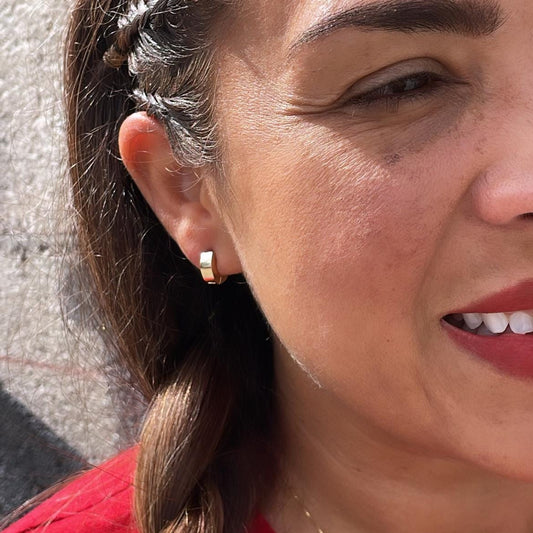 18k Gold Filled Mini Chunky Huggie Hoop Earrings