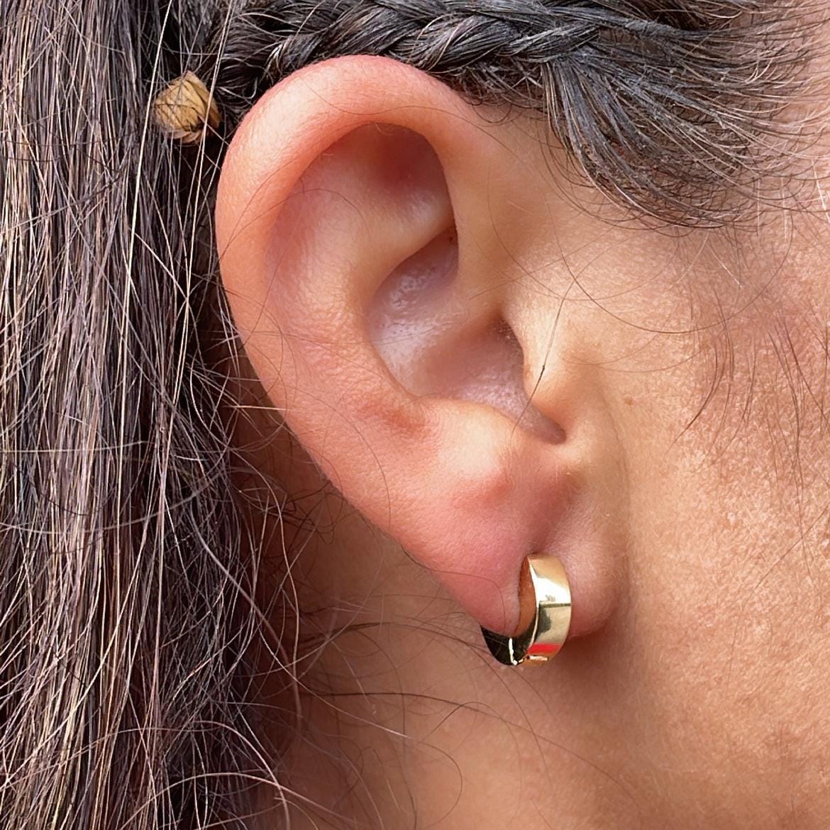 18k Gold Filled Mini Chunky Huggie Hoop Earrings