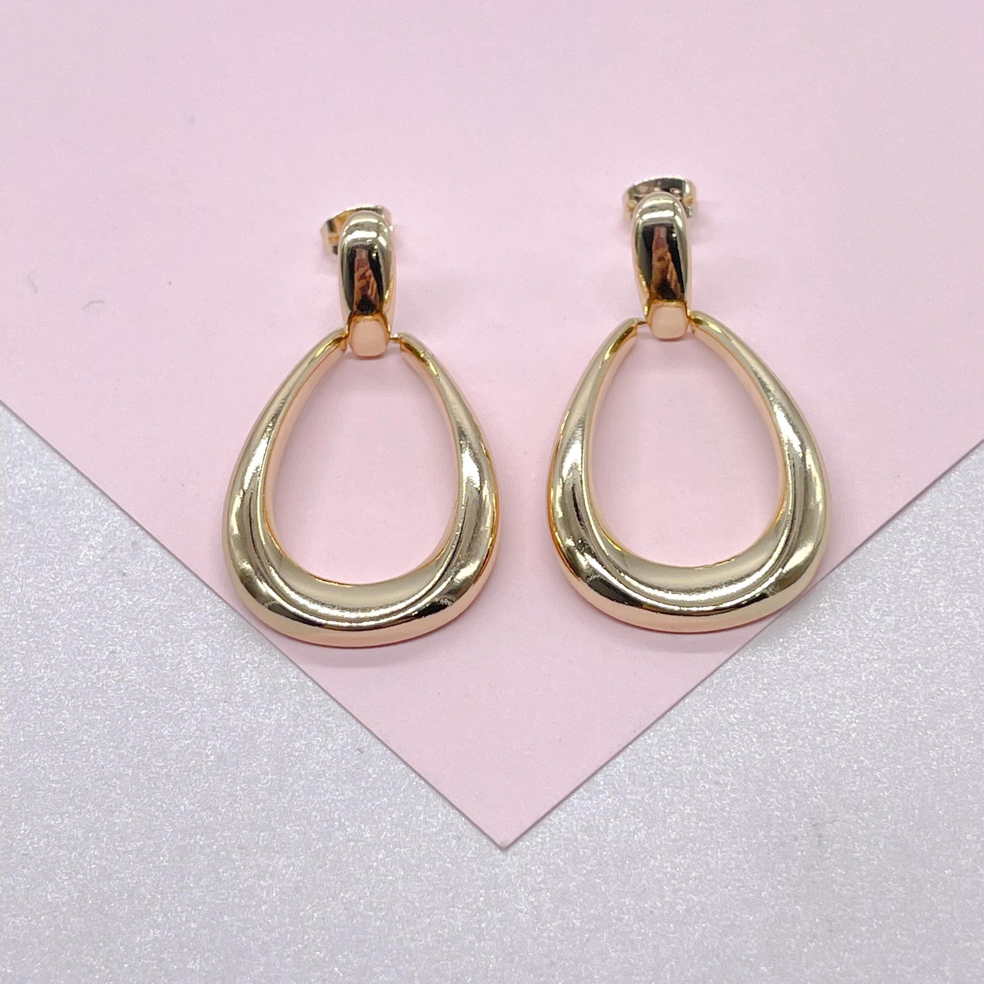 18k Gold Filled Smooth and Thin Drop Earrings
