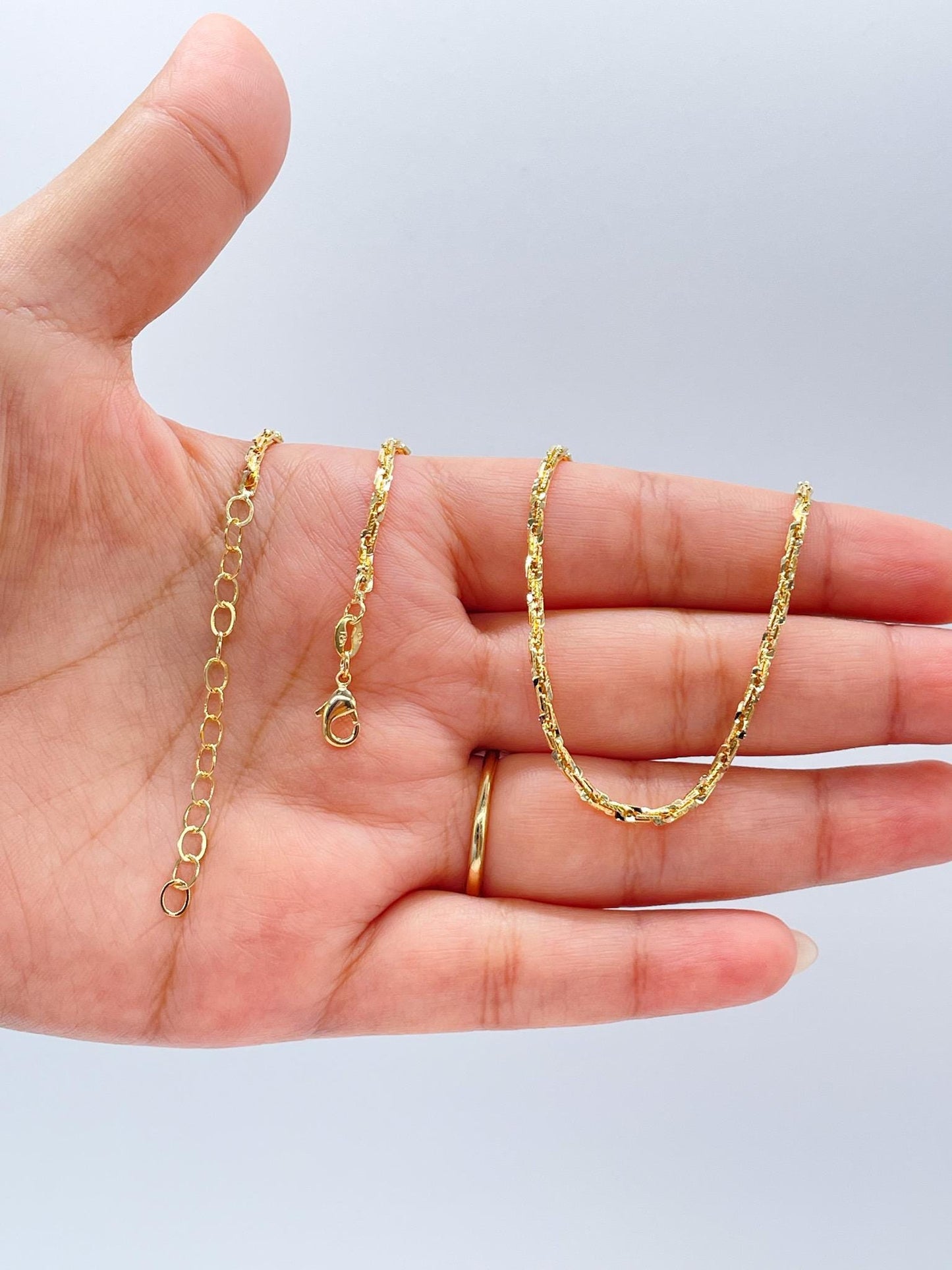 18k Gold Filled Chunky Wheat Link 2mm, Specialty Chain Necklace