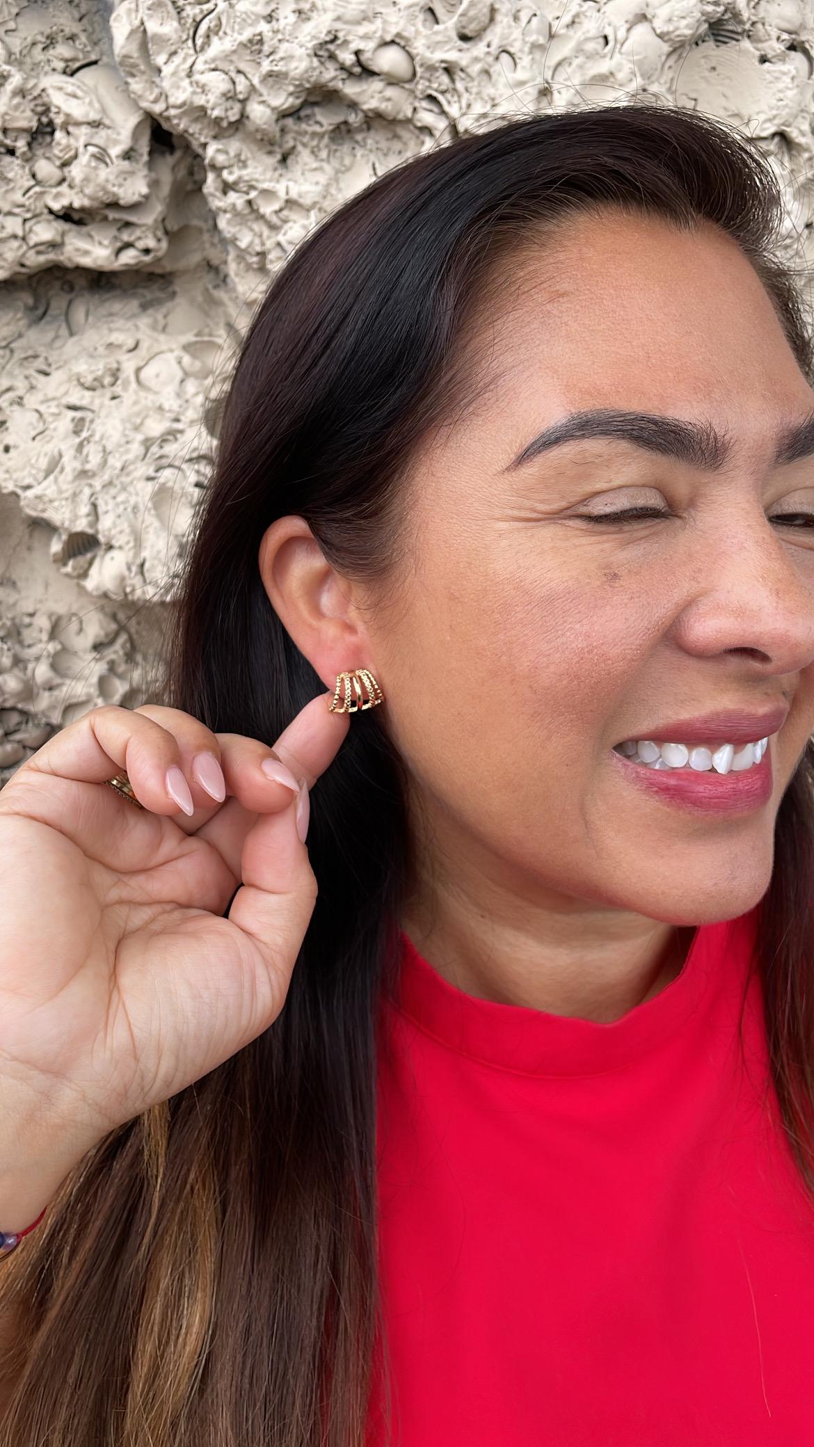 18k Gold Filled Open Ended Twisted Creole Hoop Earrings
