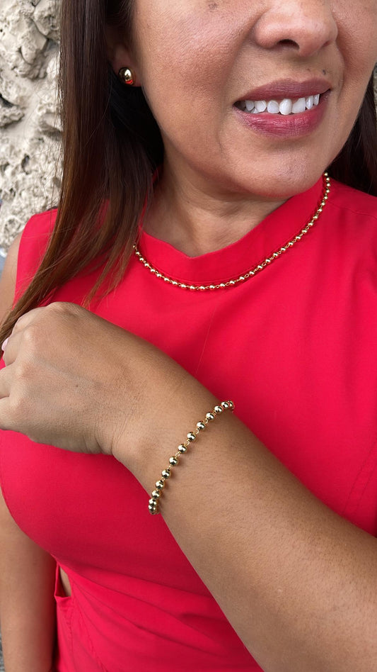 18k Gold Filled 5mm Gold Bead Chain Necklace Supplies Designers