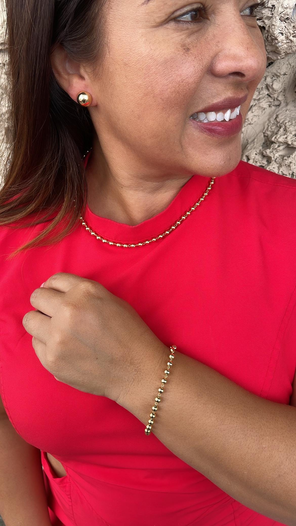 18k Gold Filled 5mm Gold Bead Chain Necklace Supplies Designers