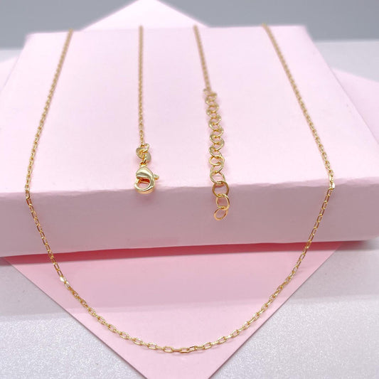 18k Gold Filled Tiny Oval Curb/Paperclip Link Necklace