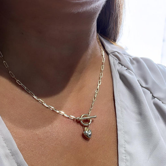 18K Gold Filled Puffy Baby Heart Choker