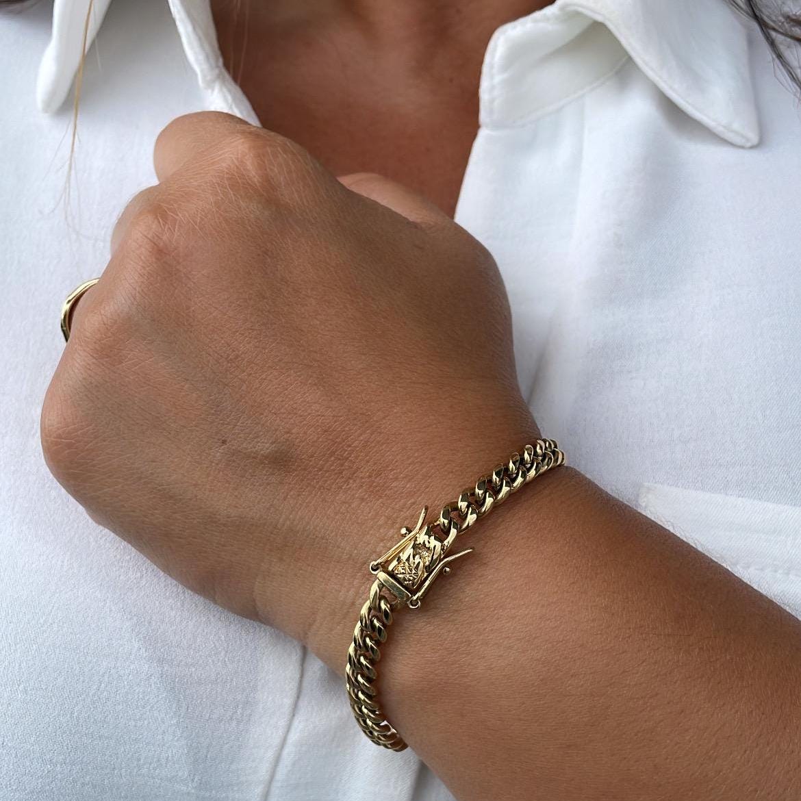 14k Gold Filled 6mm Thick Cuban Curb Link Chain Necklace Featuring Special Large Safety Clasp