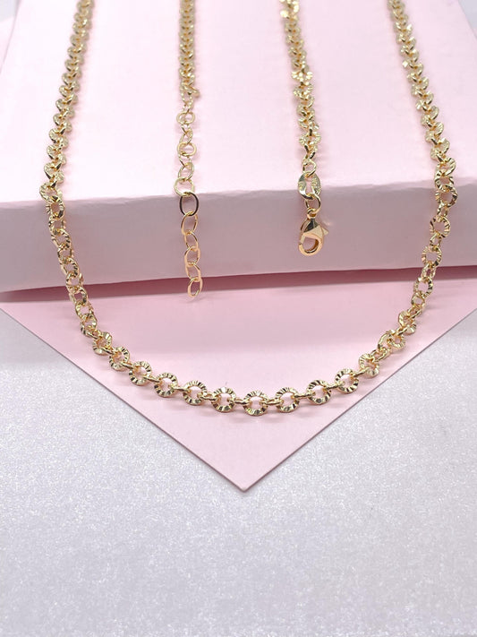 18k Gold Filled Venetian Oval Link 4mm, Specialty Chain Necklace, modern choker