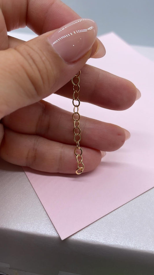 18k Gold Filled Wide Oval Link 2” Extenders for Chains, Necklaces, Anklets