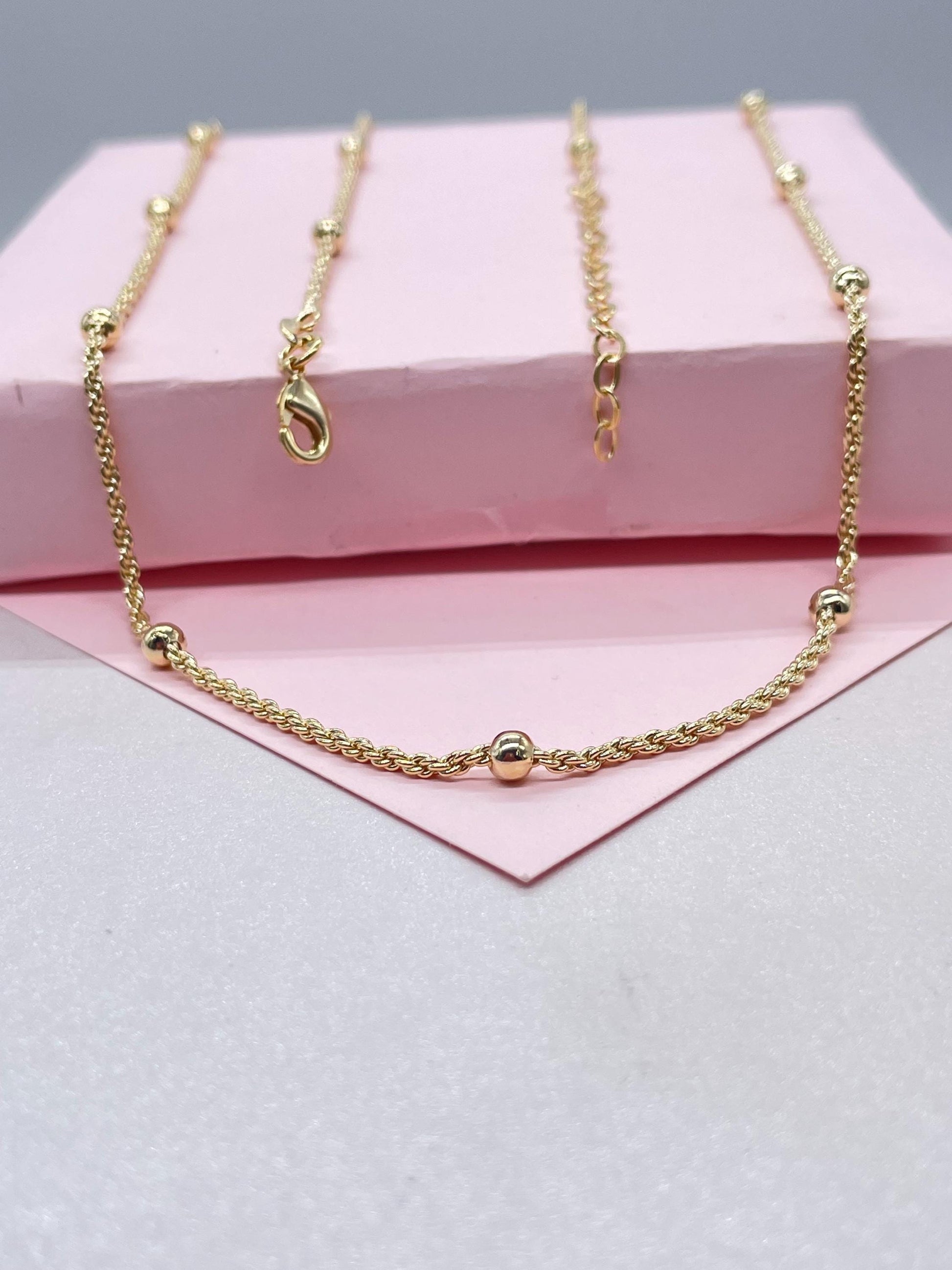 18k Gold Filled 1.5mm Rope Chain Satellite Fusion