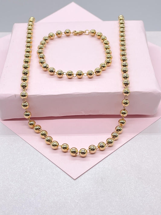18k Gold Filled 5mm Gold Bead Chain Necklace Supplies Designers