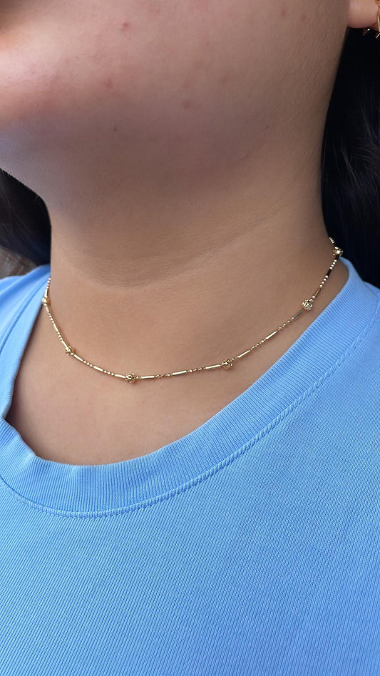 18k Gold Filled Dainty Satellite Dash-n-Dot Chain