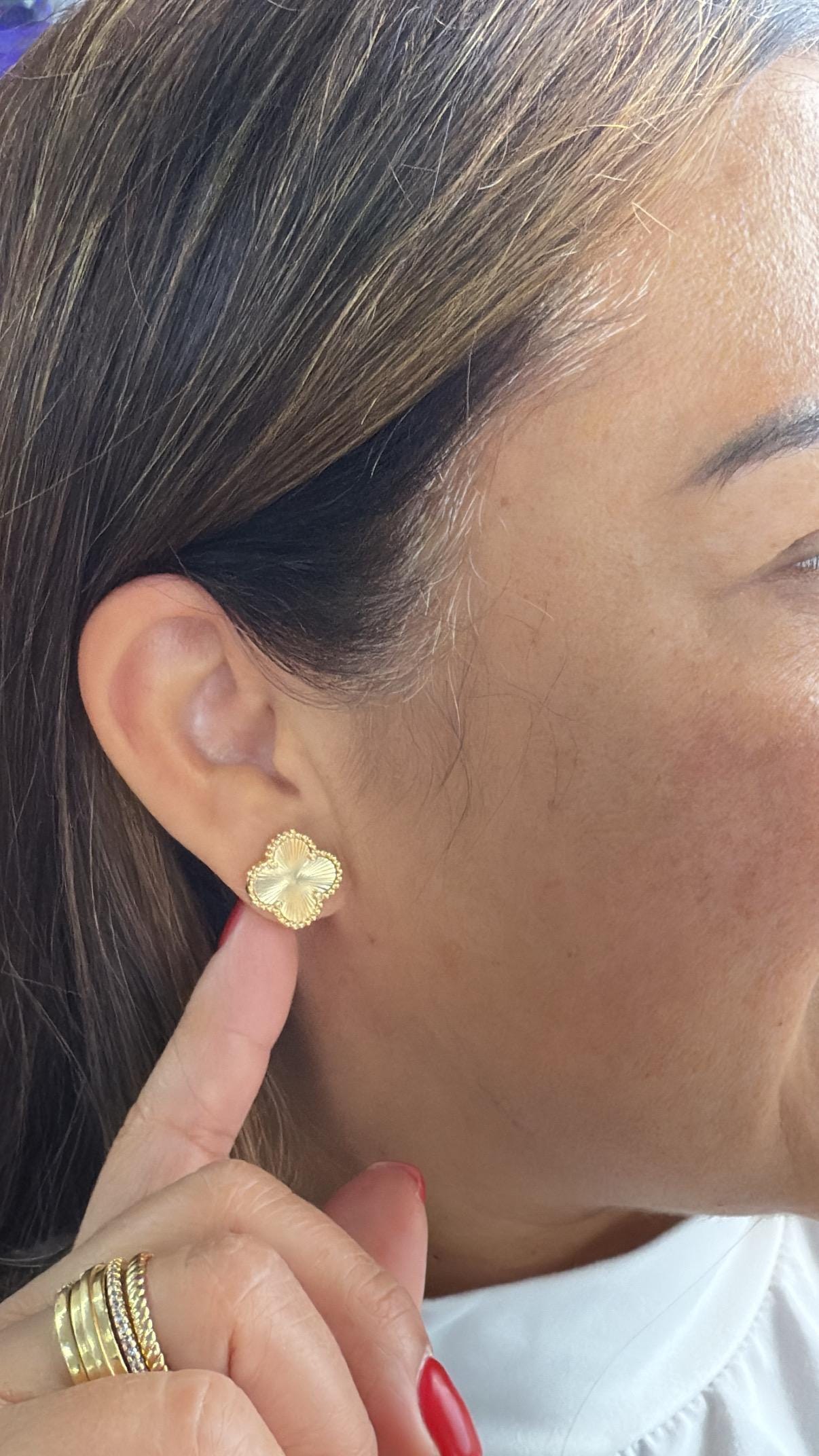 18k Gold Filled Starburst Flower Stud Earring