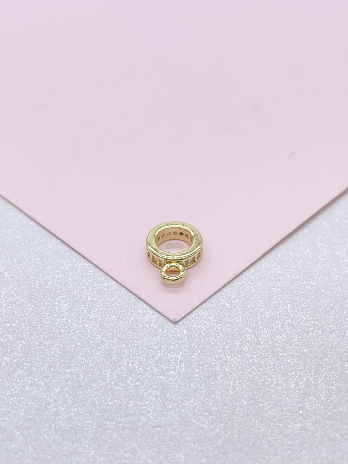 18k Gold Filled Lobster Claw Clasp With CZ and Bail Included