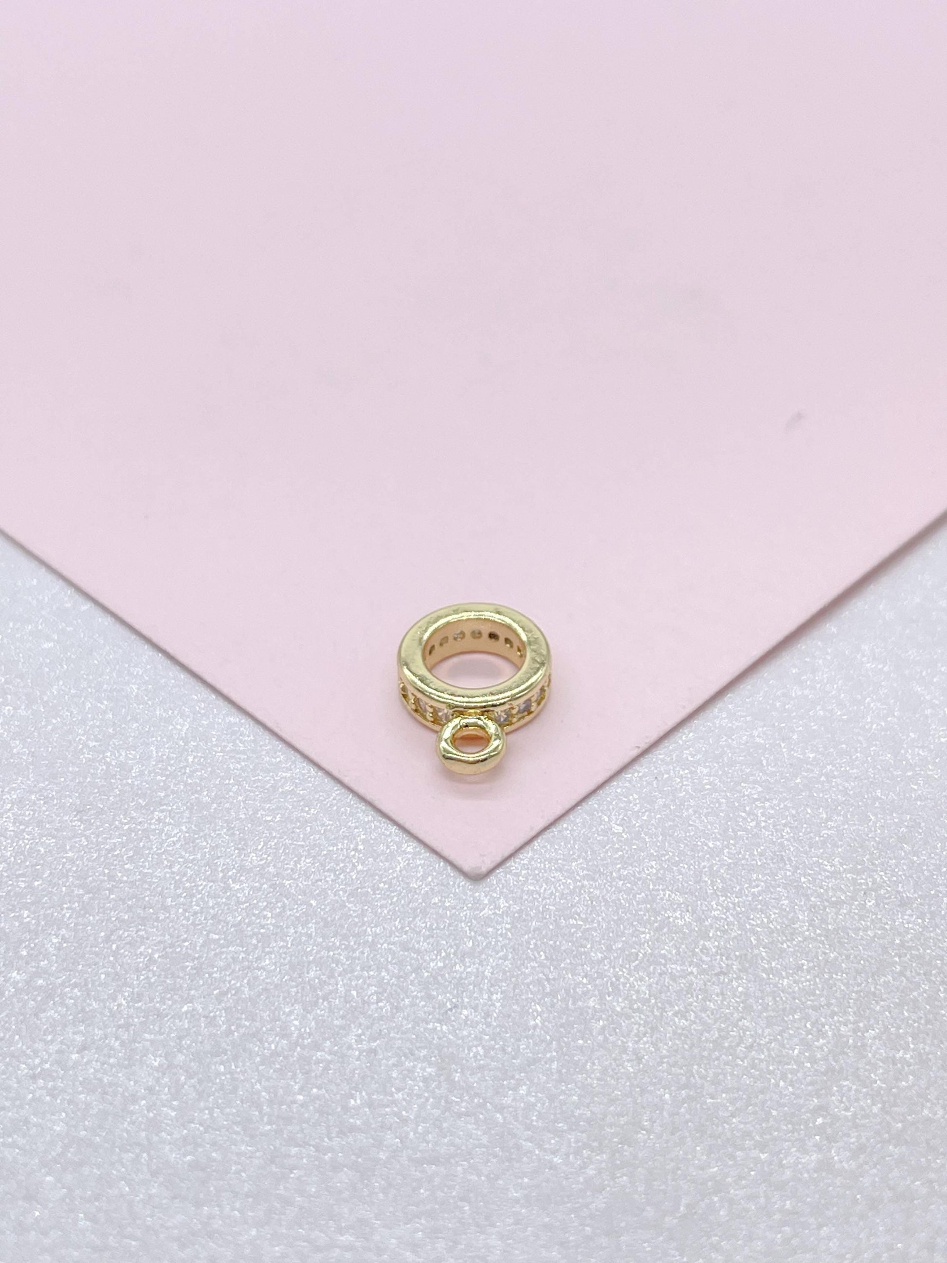 18k Gold Filled Lobster Claw Clasp With CZ and Bail Included