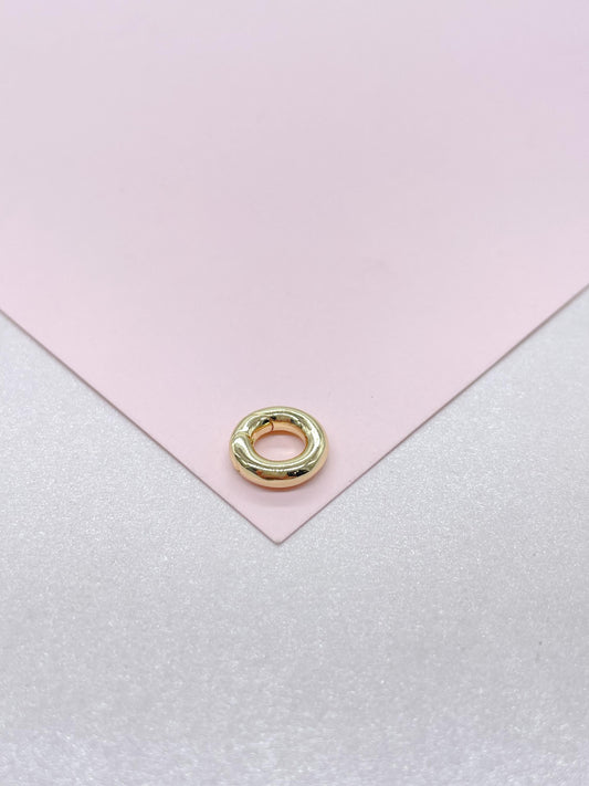 18k Gold Filled Small Smooth Round Carabiner Clasp, Made for Jewelry Making, Jewelry Supplies