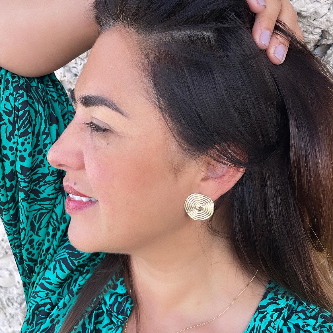 18k Gold Filled, Melted and Textured Sheet Wave Stud Earrings, contemporary earrings, Dainty, Evening wear, Contemporary Jewlery