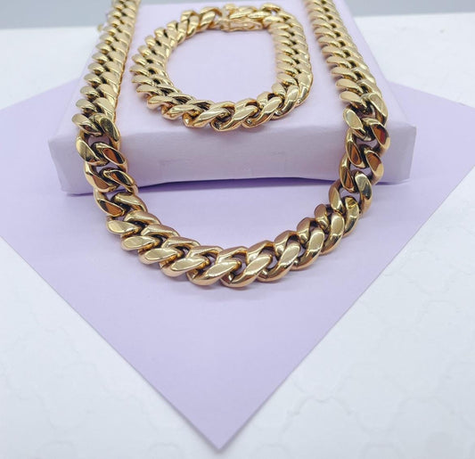 14k Gold Filled Thick 10mm Miami Cuban Link Chain, Cuban Necklace, Cadena de Labon Cubano