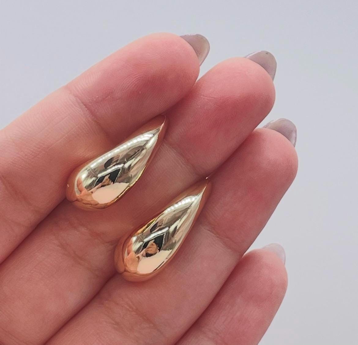 18k Gold Filled Open Tear Drop Hoop Earring