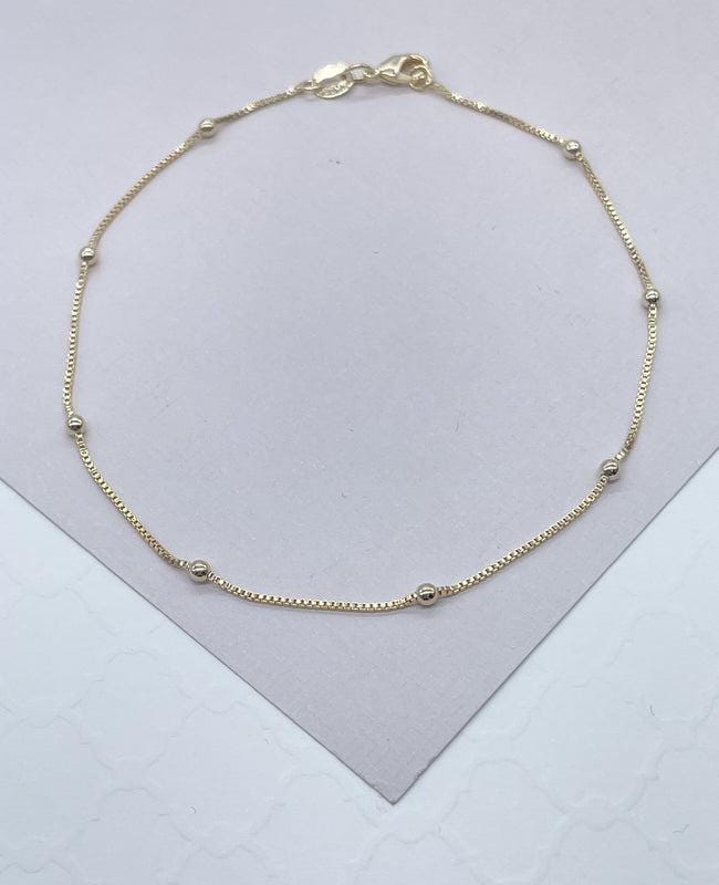 18k Gold Filled 1mm Dainty Satellite Anklet