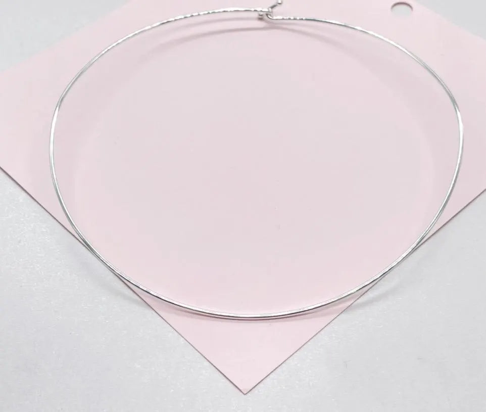 18k Gold Layered Hard Plain Omega Choker Necklace