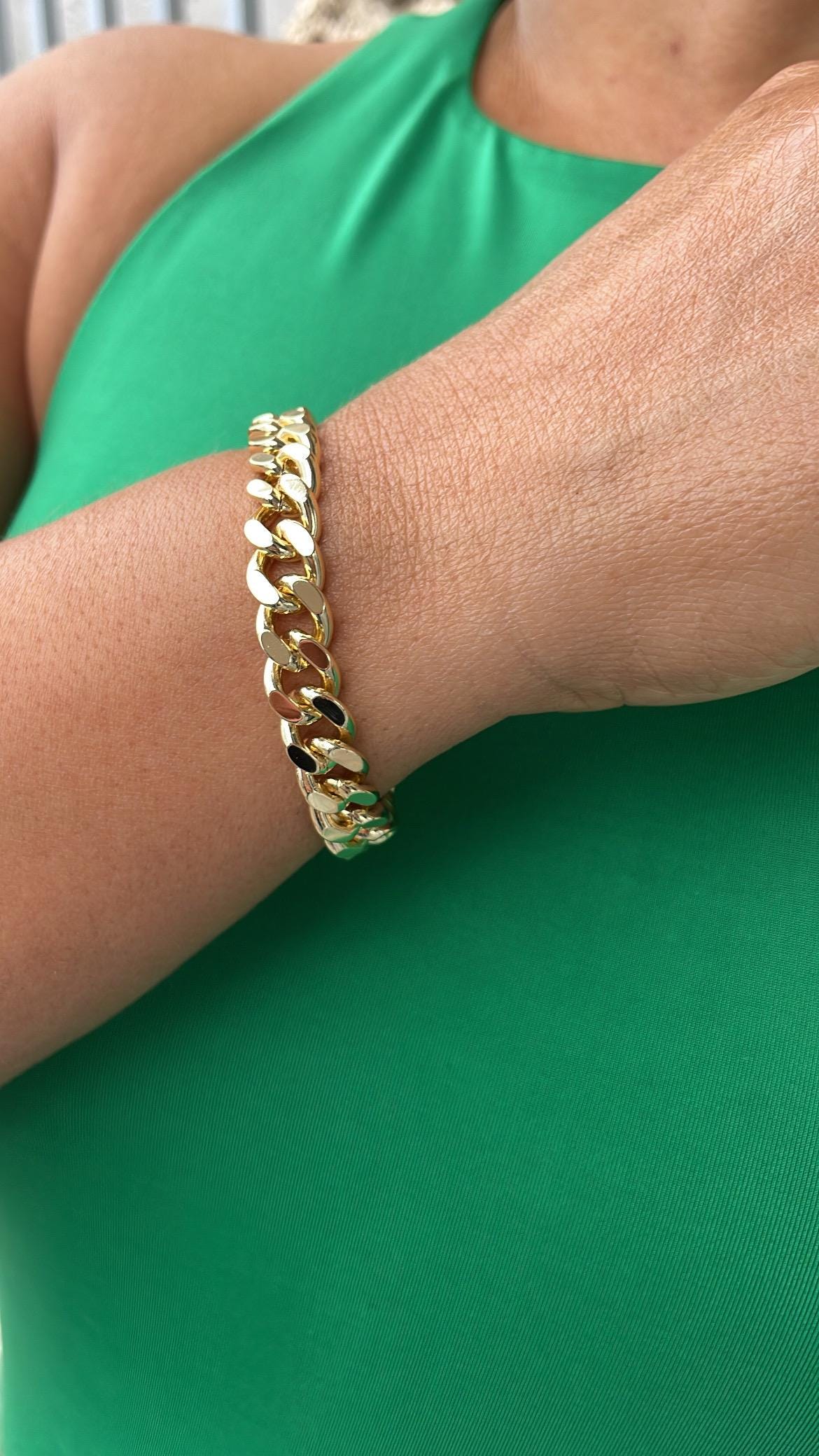 18k Gold Filled 9mm Thick Cuban Link Bracelet