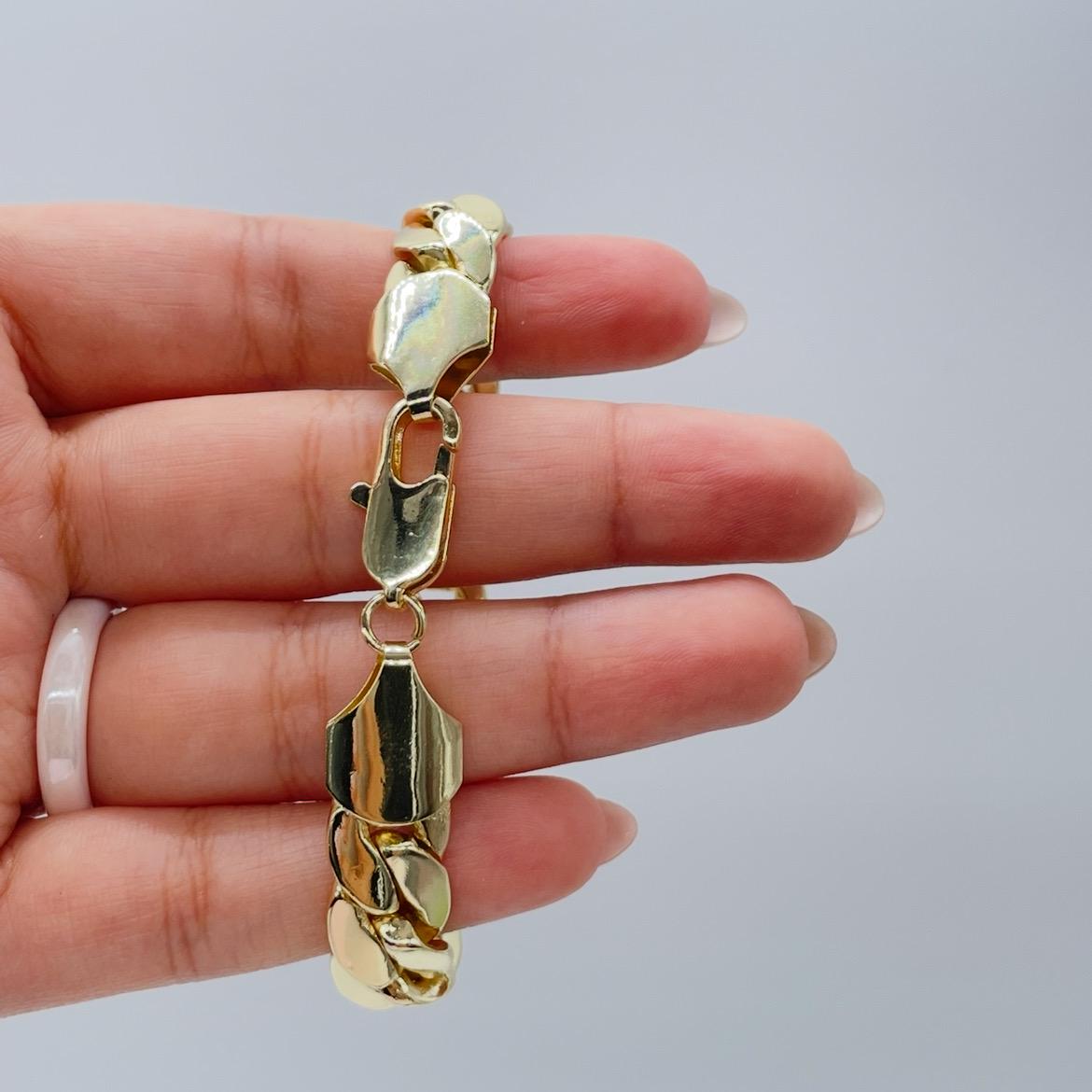 18k Gold Filled 12mm Thick Monaco Miami Cuban Link Bracelet for Women