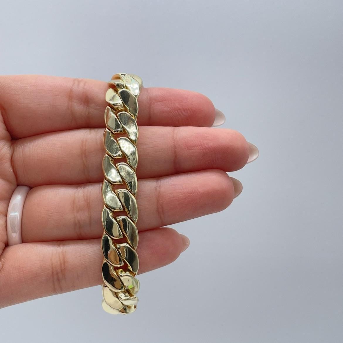 18k Gold Filled 12mm Thick Monaco Miami Cuban Link Bracelet for Women