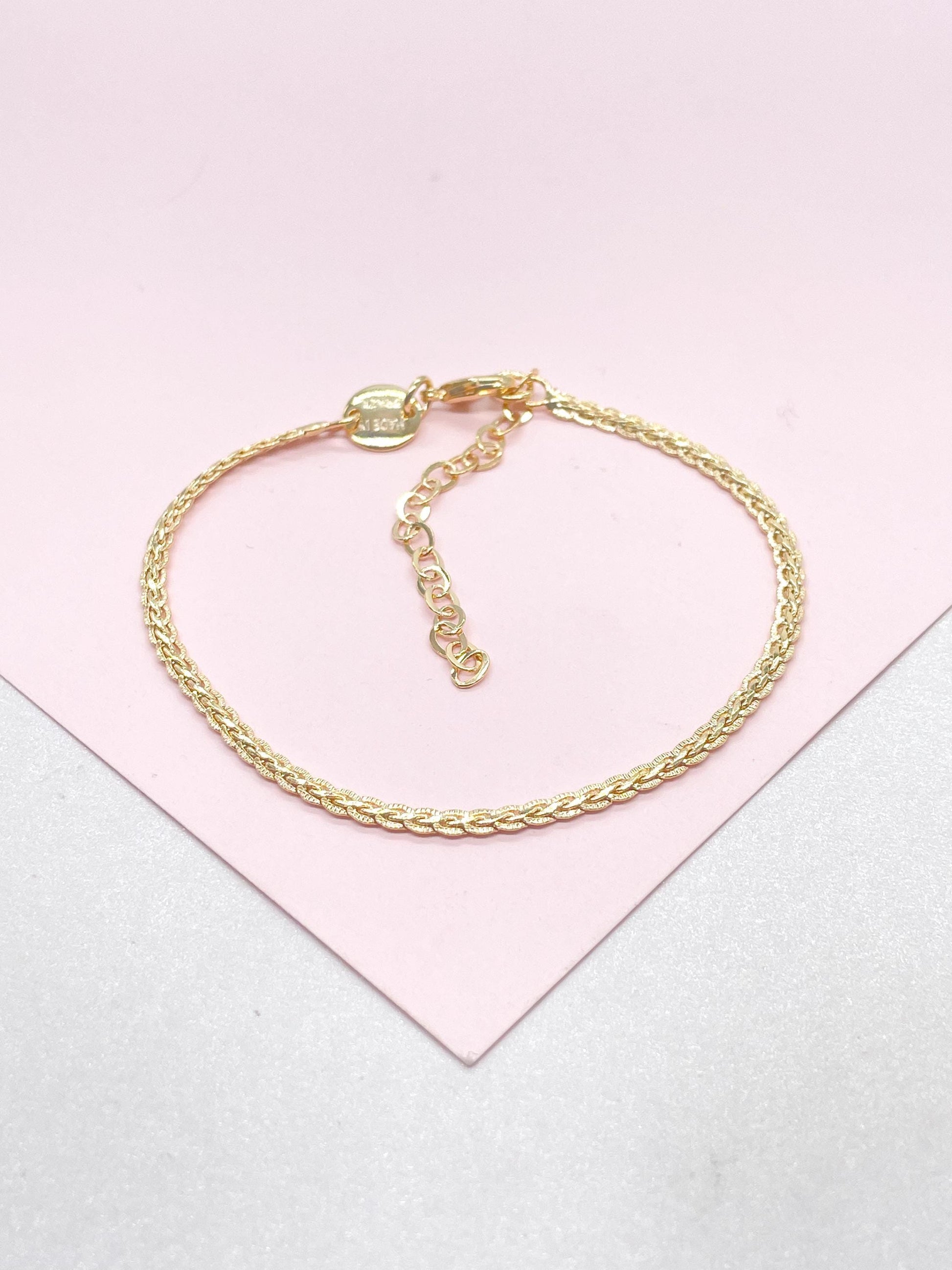 18k Gold Filled 2.5 Specialty Chain Dainty Bracelet