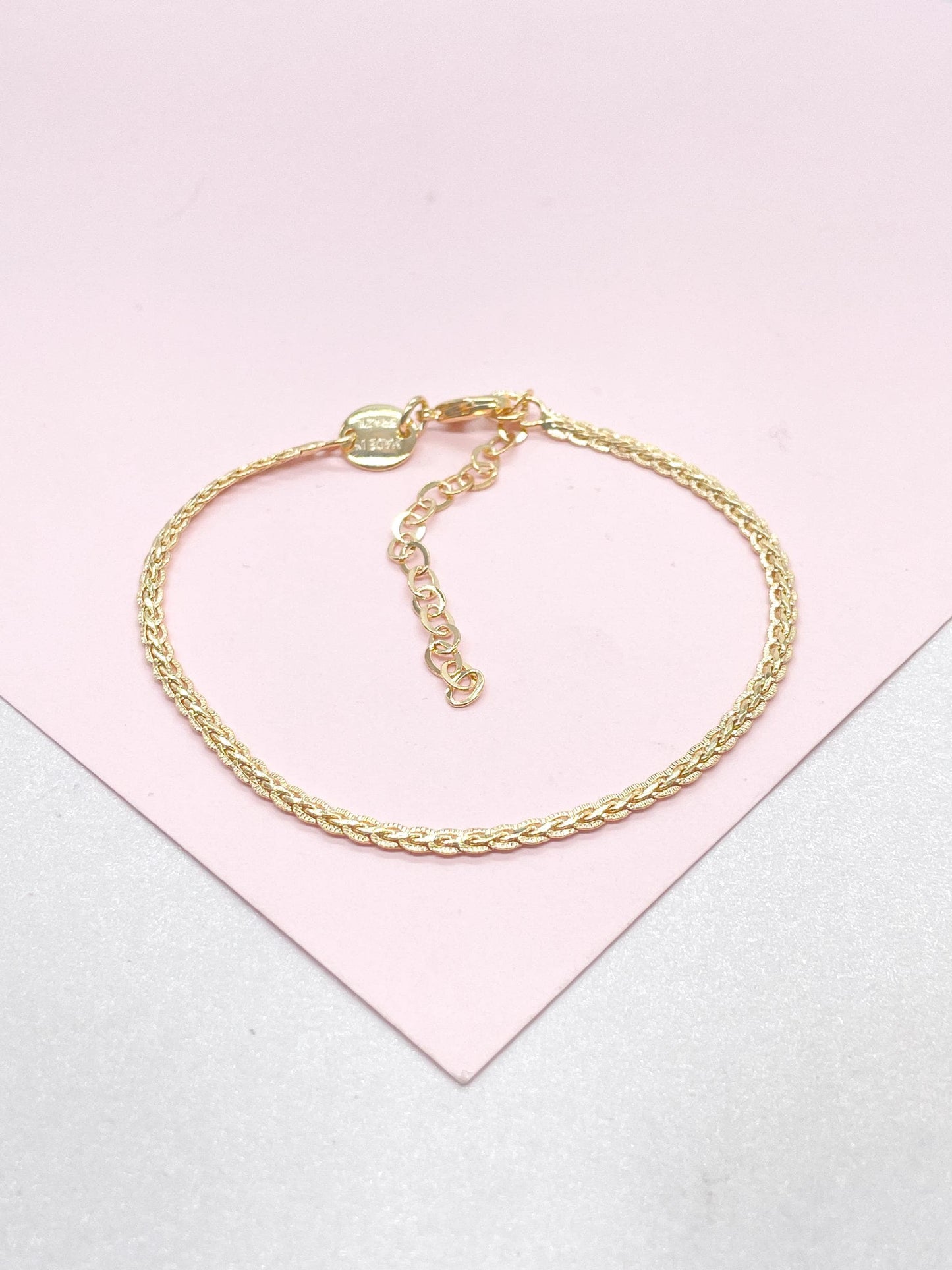 18k Gold Filled 2.5 Specialty Chain Dainty Bracelet