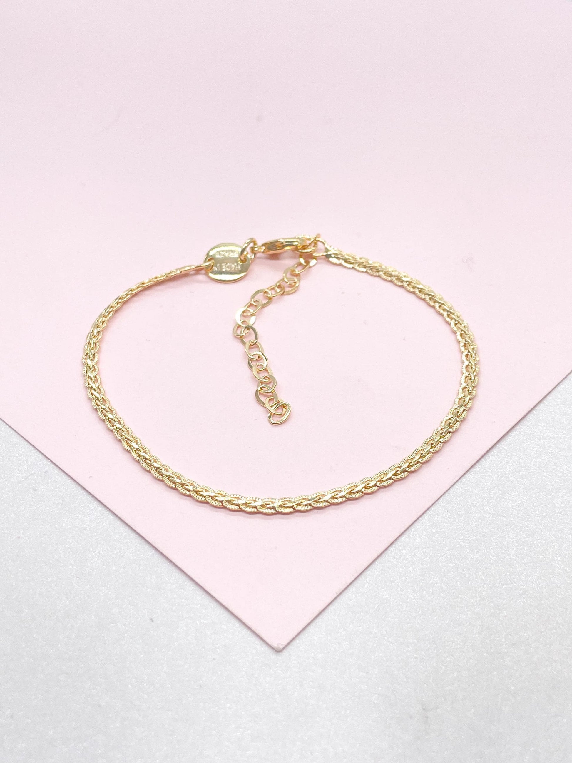 18k Gold Filled 2.5 Specialty Chain Dainty Bracelet