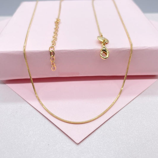 18k Gold Filled Smooth 1mm Herringbone Box Chain Fusion Necklace, Minimalist Jewlery, Dainty Chain, Statement Jewlery, Gift Idea