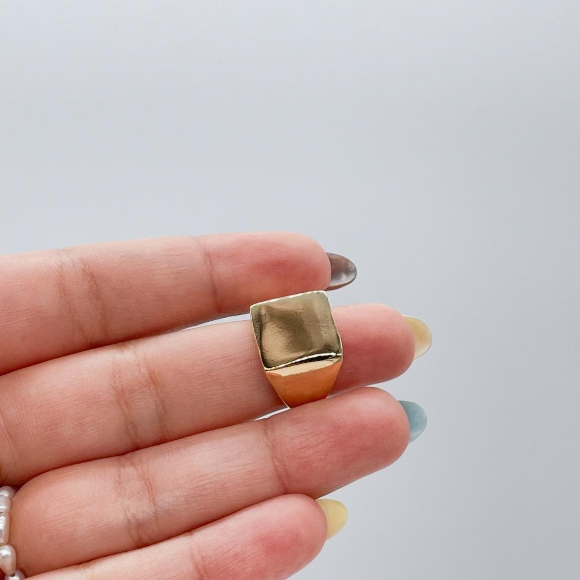 18k Gold filled Chunky Sqaure Signet Ring