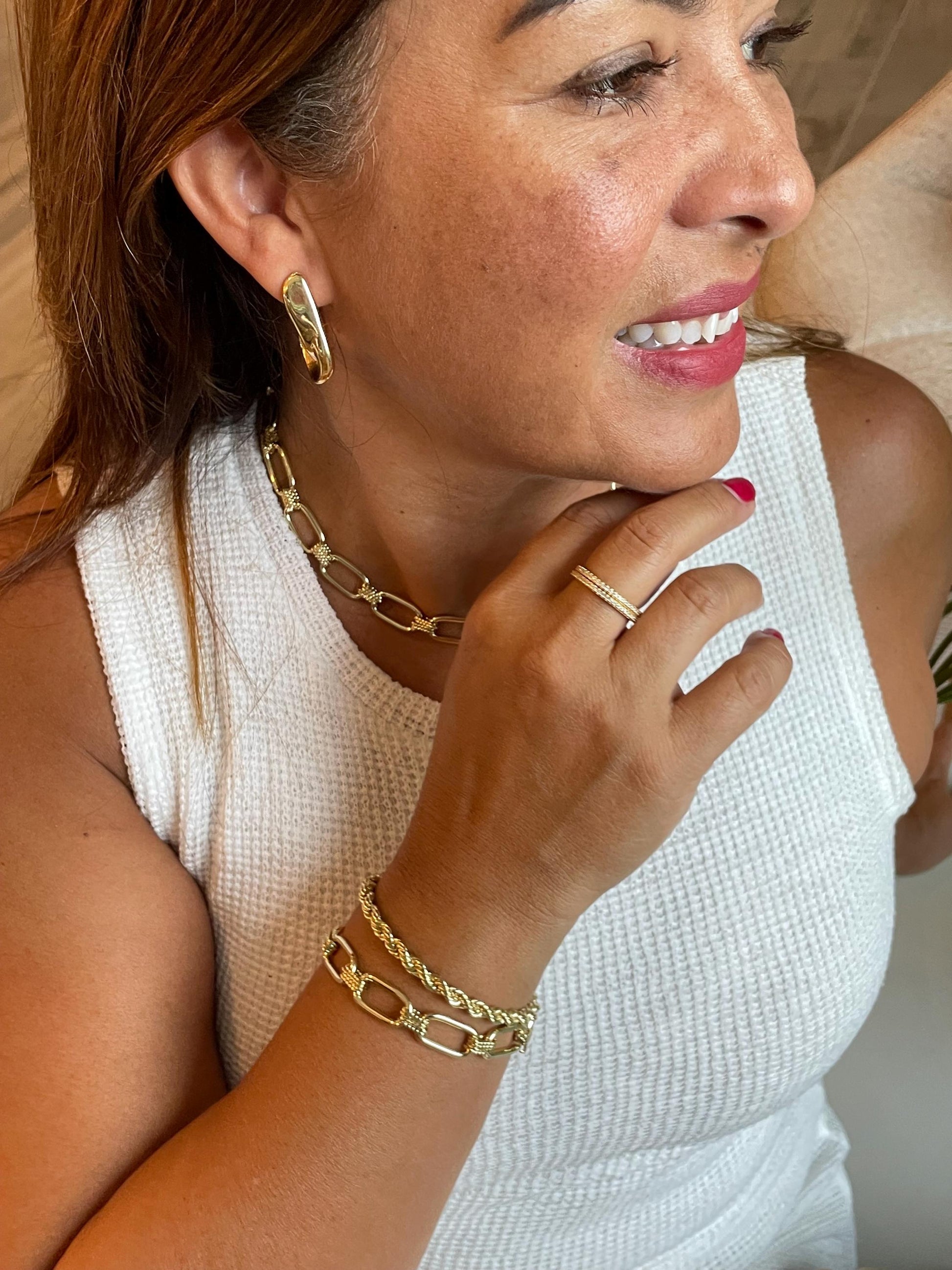 18k Gold Filled 5mm Rope Bracelet In 7 Inch Length