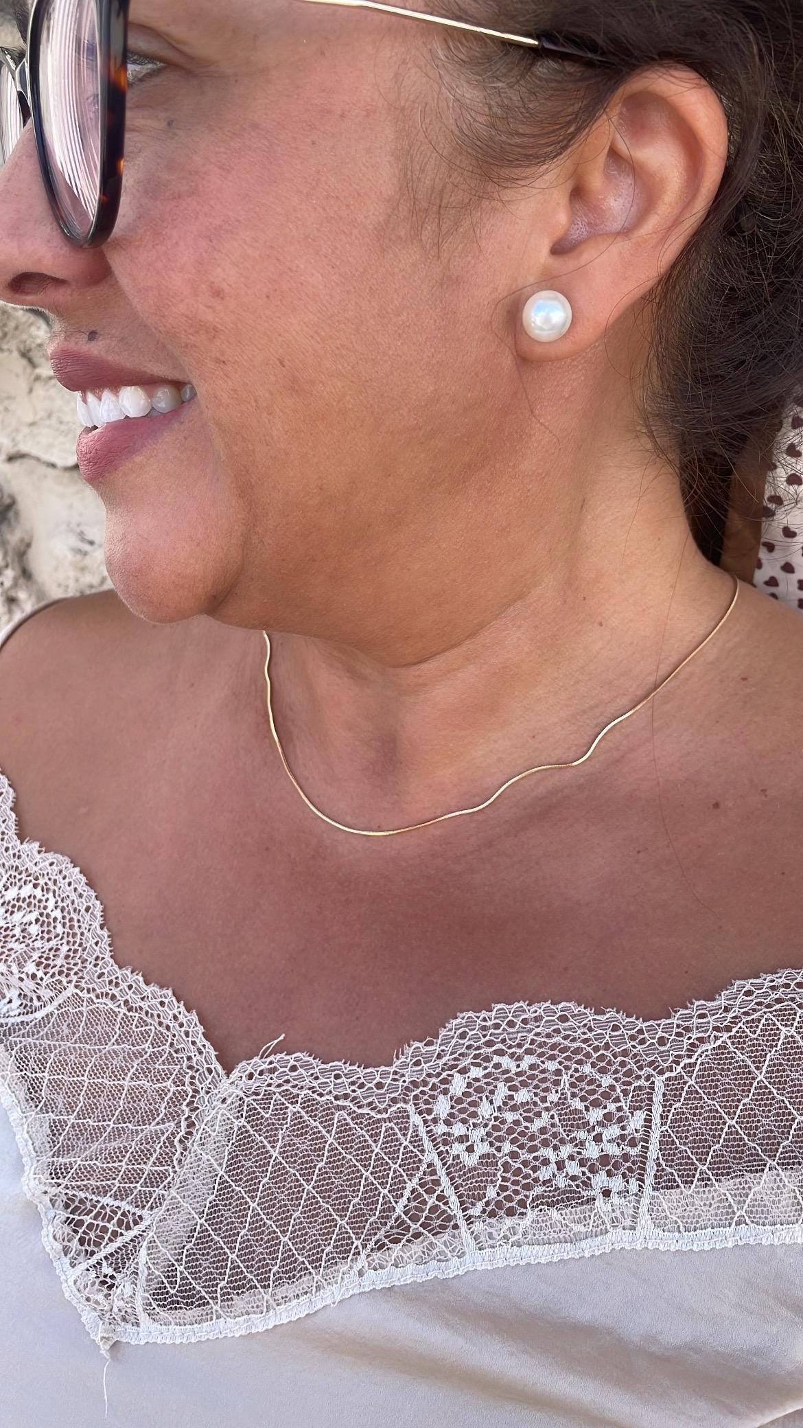 18k Gold Filled Smooth 1mm Herringbone Box Chain Fusion Necklace, Minimalist Jewlery, Dainty Chain, Statement Jewlery, Gift Idea