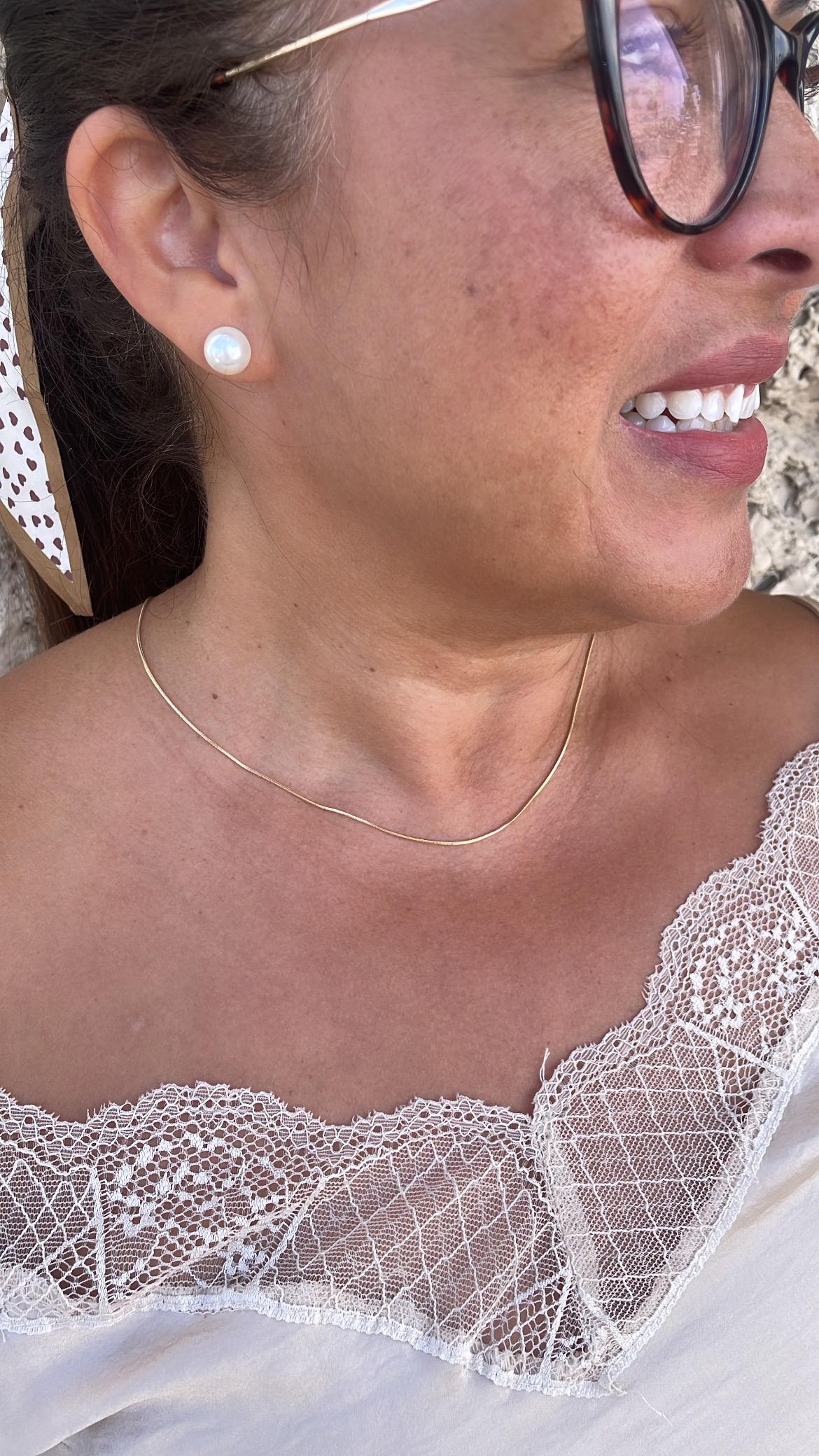 18k Gold Filled Smooth 1mm Herringbone Box Chain Fusion Necklace, Minimalist Jewlery, Dainty Chain, Statement Jewlery, Gift Idea