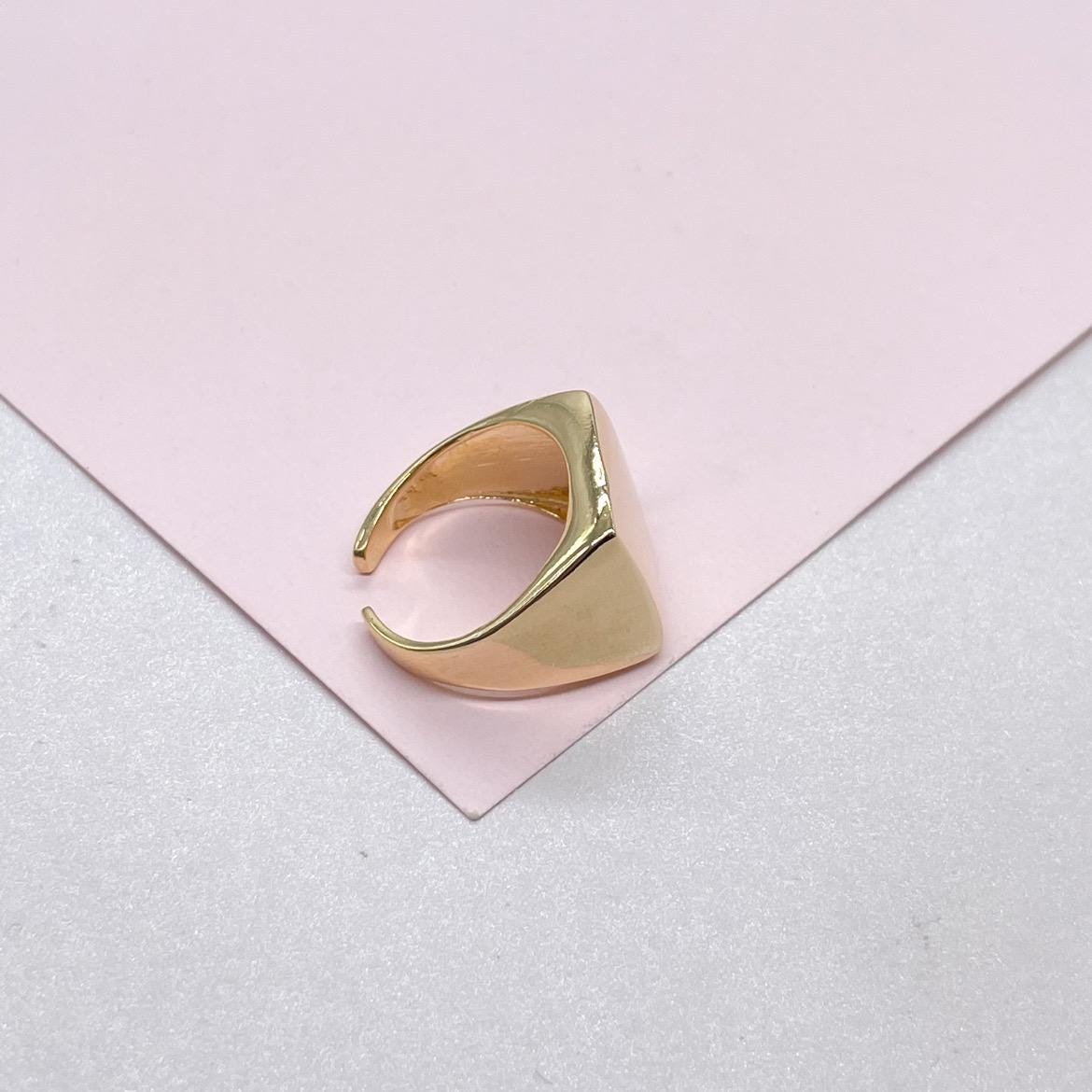 18k Gold filled Chunky Sqaure Signet Ring