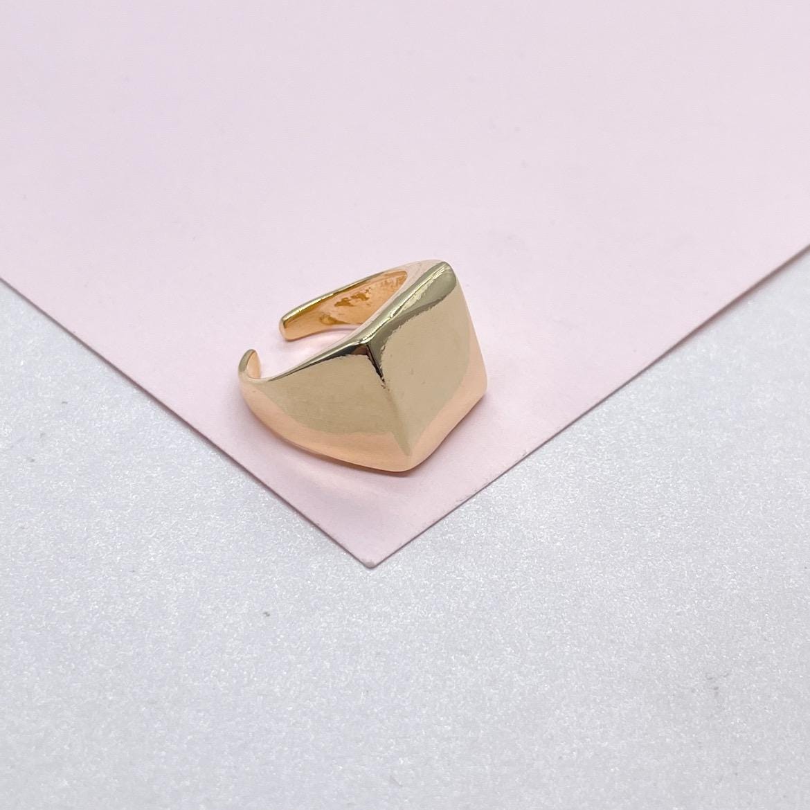 18k Gold filled Chunky Sqaure Signet Ring