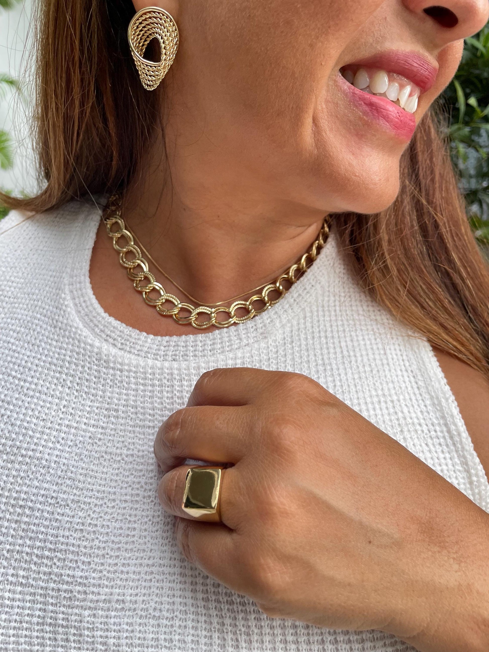 18k Gold filled Chunky Sqaure Signet Ring