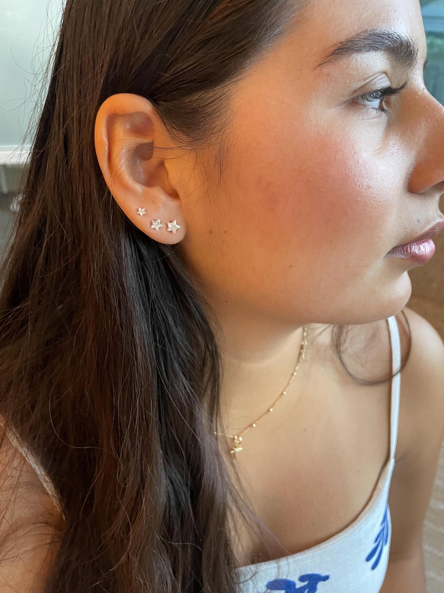 18k Gold Filled Plain CZ Star Shaped Studs, Available in 3 Sizes, Dainty Jewlery, For Her, Dainty Studs, Boy Studs, Birthday Present