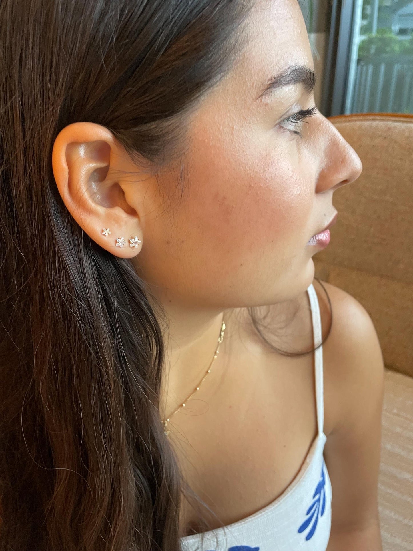 18k Gold Filled Plain CZ Star Shaped Studs, Available in 3 Sizes, Dainty Jewlery, For Her, Dainty Studs, Boy Studs, Birthday Present