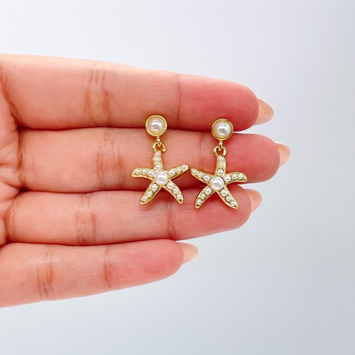 18k Gold Filled Huggie Hoop Earring with Beach Themed Charms