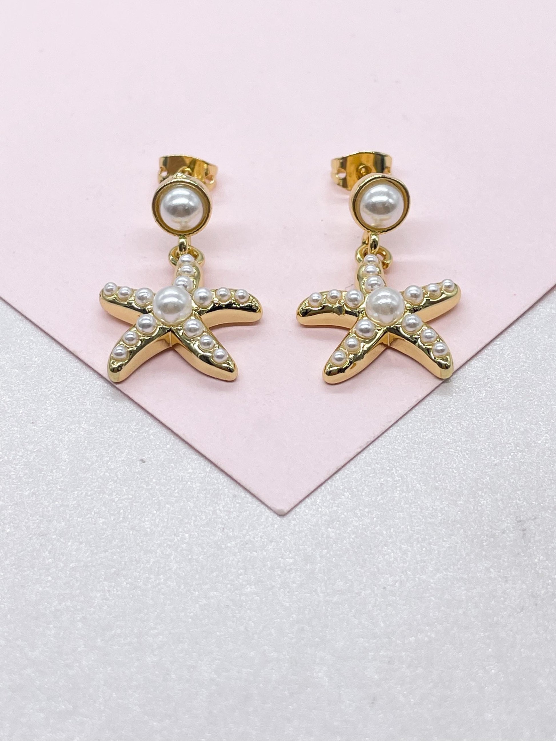 18k Gold Filled Huggie Hoop Earring with Beach Themed Charms