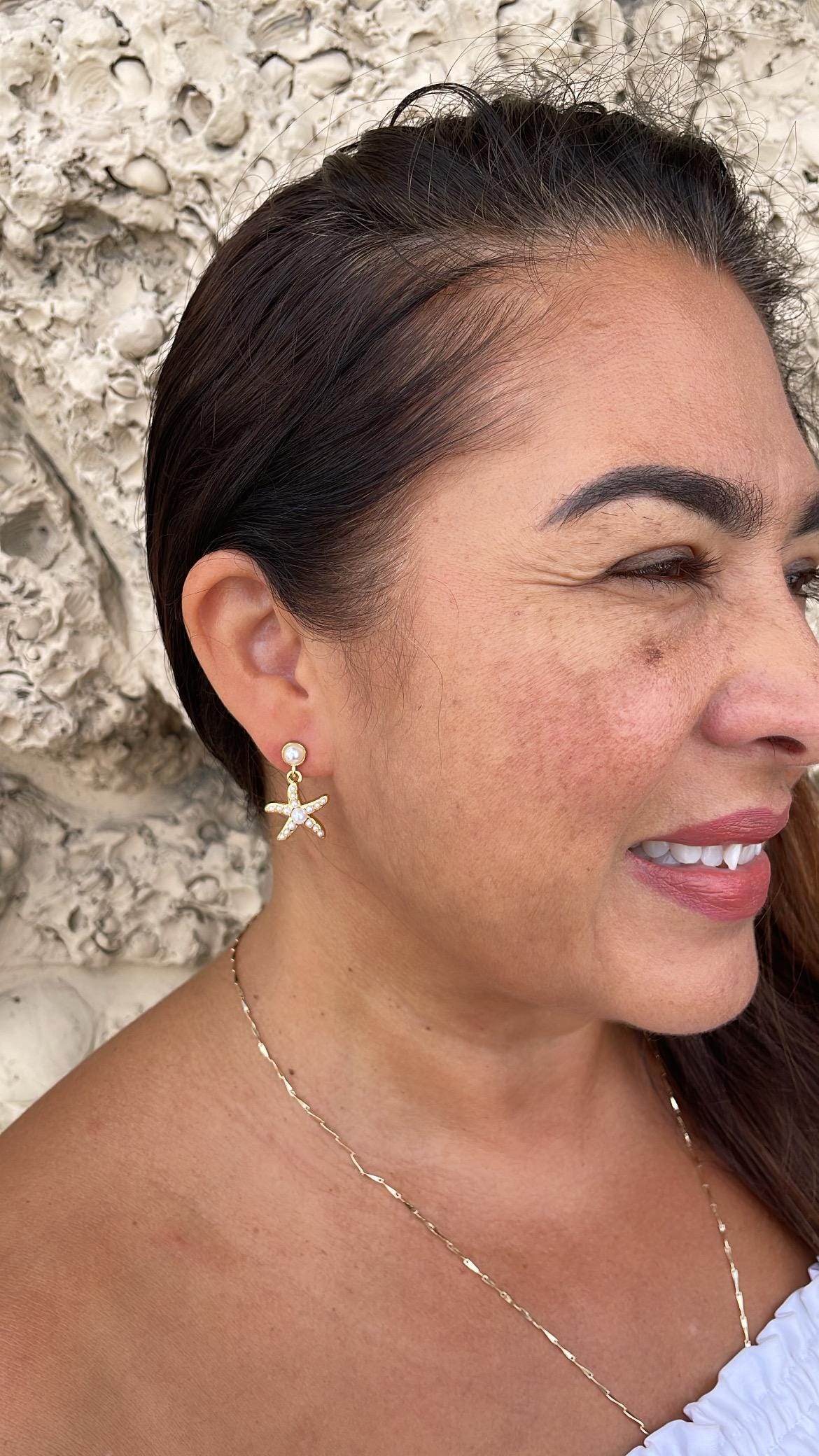 18k Gold Filled Huggie Hoop Earring with Beach Themed Charms