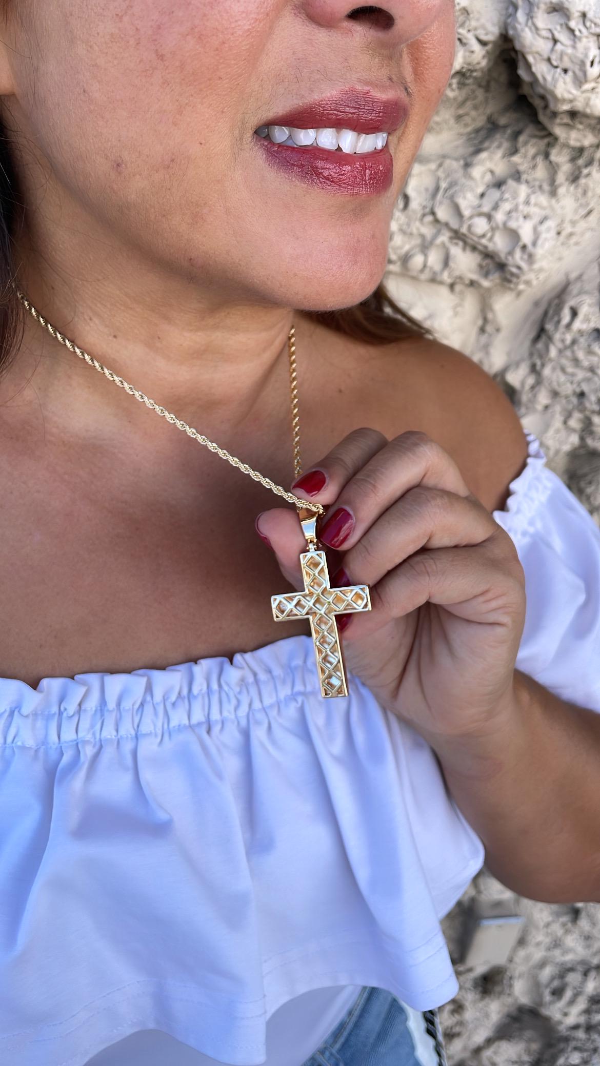 18k Gold Filled Chunky Plain XL Cross Available in 2 Sizes, Crucifix for men, Mens pendant